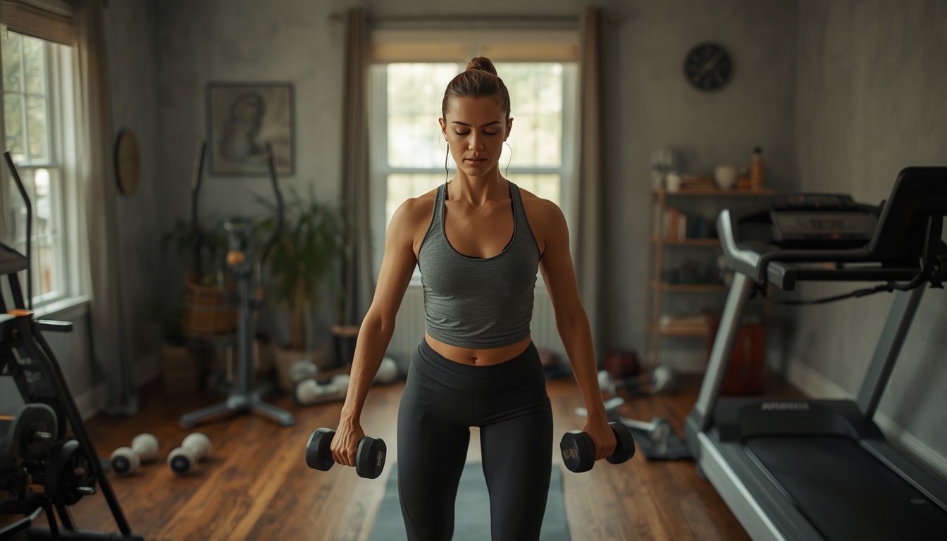 Person completing a CoreDash home workout in a bright living room
